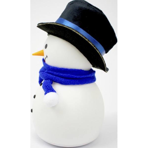 Світильник силіконовий на акум. Сніговик мульті RGB USB синій №1863-52