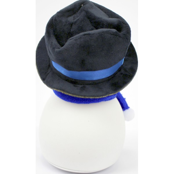 Світильник силіконовий на акум. Сніговик мульті RGB USB синій №1863-52