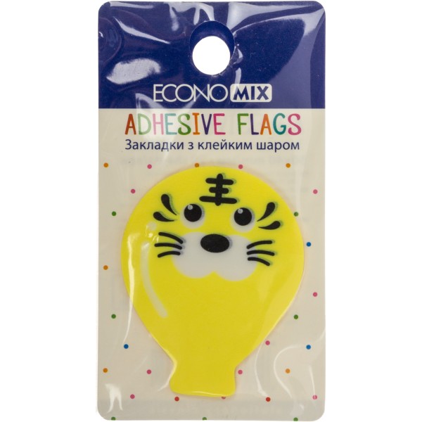 Стікери-закладки пласт. "Economix" Fun balloons 40х50мм 20шт асорті №E20967-01(48)