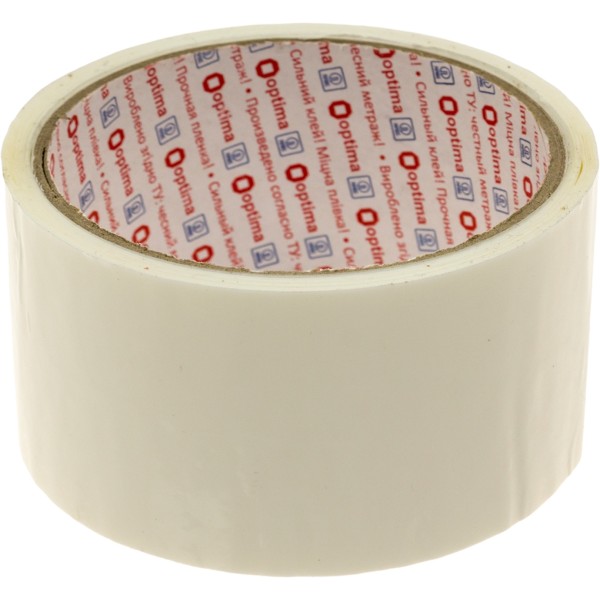 Стрічка клейка канцелярська Optima 48мм х 30м біла (6) (72) O45304-14