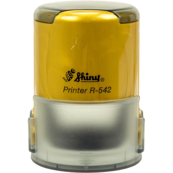 Оснастка для круглої печатки пластикова d42мм Shiny R-542 корпус золотий пісок