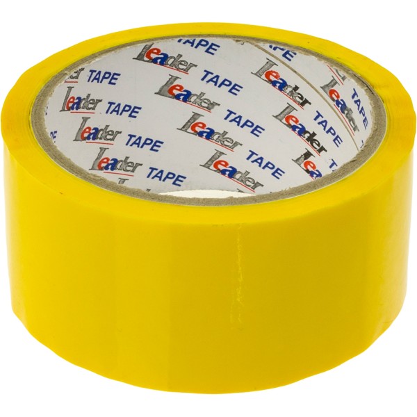 Стрічка клейка пакув. "Leader" 44ммх50м жовта №395040(6)(72)