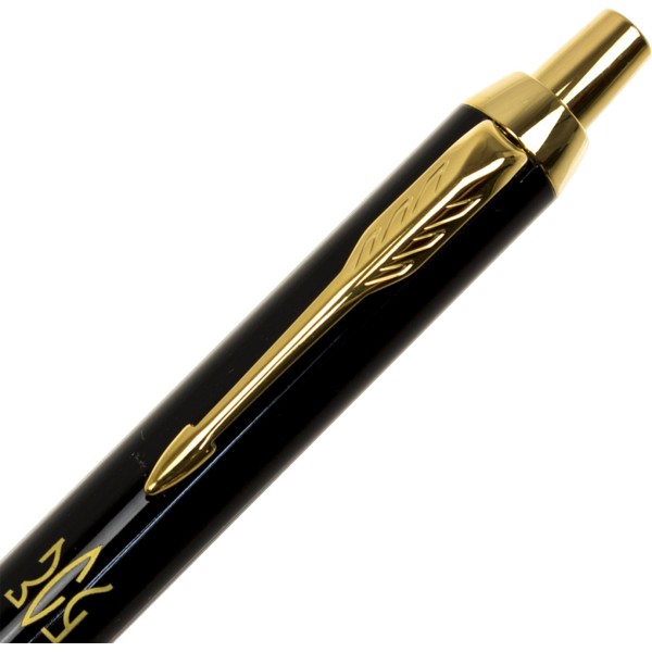 Ручка шариковая Parker IM Black с позолотой Трезубец ВСУ №22032_T039y