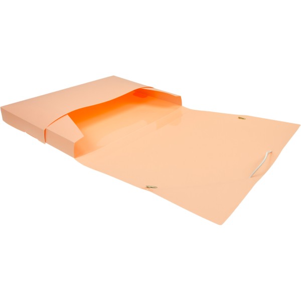 Папка-бокс "Optima" №O35616-86 А4 30мм пласт. на рез. пастельна персикова(1)(20)