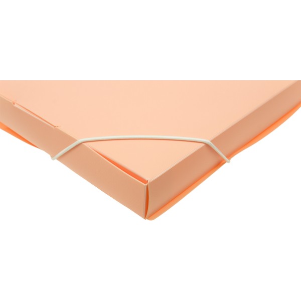 Папка-бокс "Optima" №O35616-86 А4 30мм пласт. на рез. пастельна персикова(1)(20)