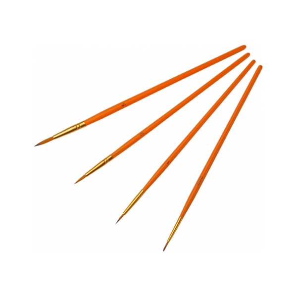 Набір пензлів 4шт "Maxi" №MX60883 синтетика (круглі №1,3,3/0,5) коротка ручка