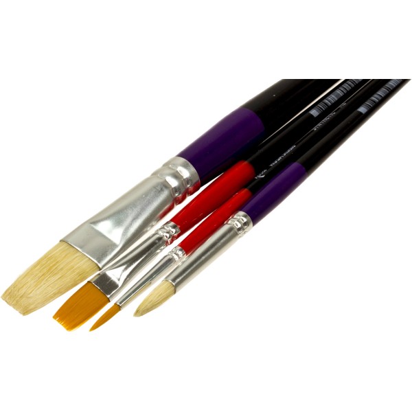 Набір пензлів 4шт "Rosa Studio" №186126 щетина(4,10) синтетика(2,12)