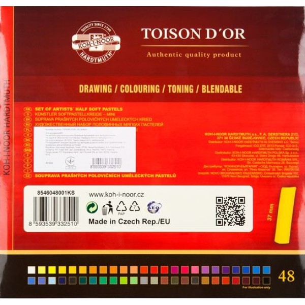 Крейда-пастель "Koh-i-noor" "TOISON D'OR" №8546 48кольор.