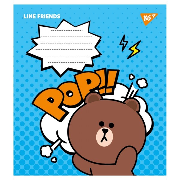Зошит 12арк. кліт. YES Line friends №766272(25)(500)