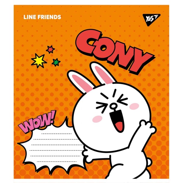 Зошит 12арк. кліт. YES Line friends №766272(25)(500)