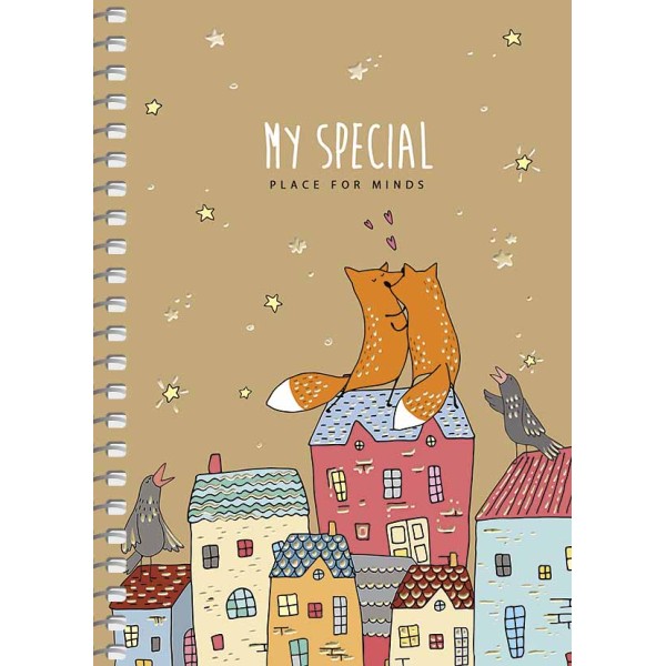 Блокнот пруж. А6 80арк. кліт. "Student" крафт,ВД-лак №A6-SC-080-6118K/Школярик/(4)(144)