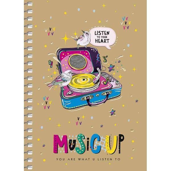 Блокнот пруж. А6 80арк. кліт. "Student" крафт,ВД-лак №A6-SC-080-6118K/Школярик/(4)(144)