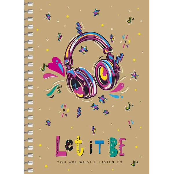 Блокнот пруж. А6 80арк. кліт. "Student" крафт,ВД-лак №A6-SC-080-6118K/Школярик/(4)(144)