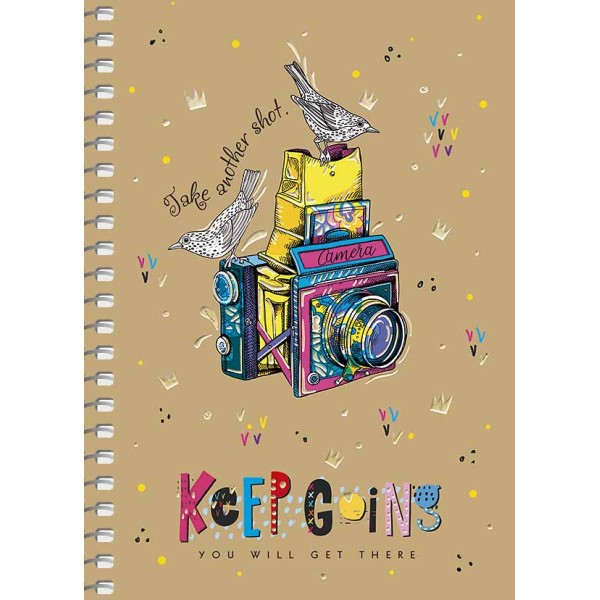 Блокнот пруж. А6 80арк. кліт. "Student" крафт,ВД-лак №A6-SC-080-6118K/Школярик/(4)(144)