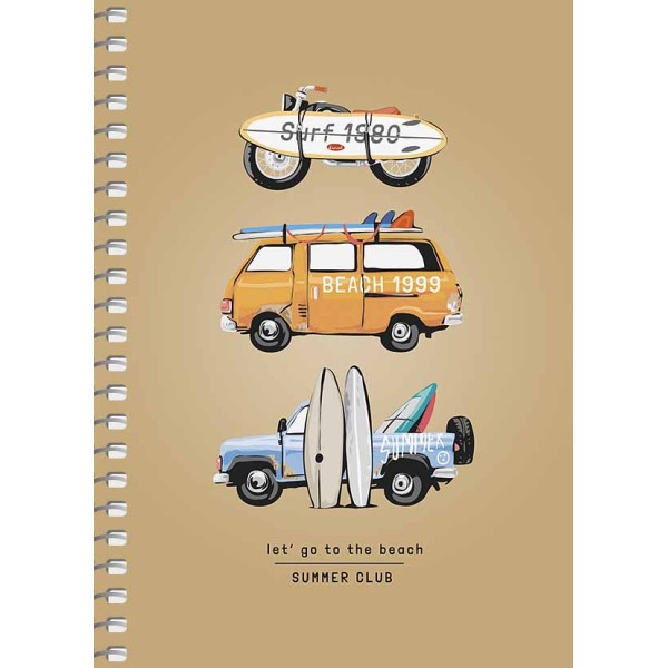 Блокнот пруж. А6 80арк. кліт. "Student" крафт,ВД-лак №A6-SC-080-6119K/Школярик/(4)(144)