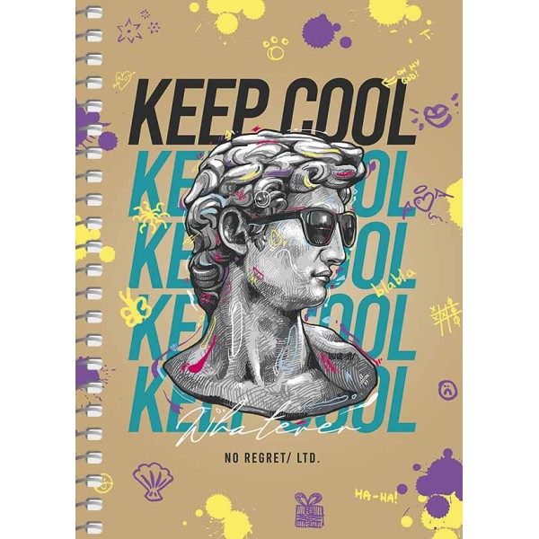 Блокнот пруж. А6 80арк. кліт. "Student" крафт,ВД-лак №A6-SC-080-6119K/Школярик/(4)(144)