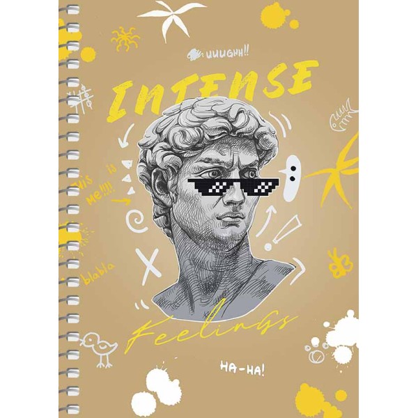 Блокнот пруж. А6 80арк. кліт. "Student" крафт,ВД-лак №A6-SC-080-6119K/Школярик/(4)(144)