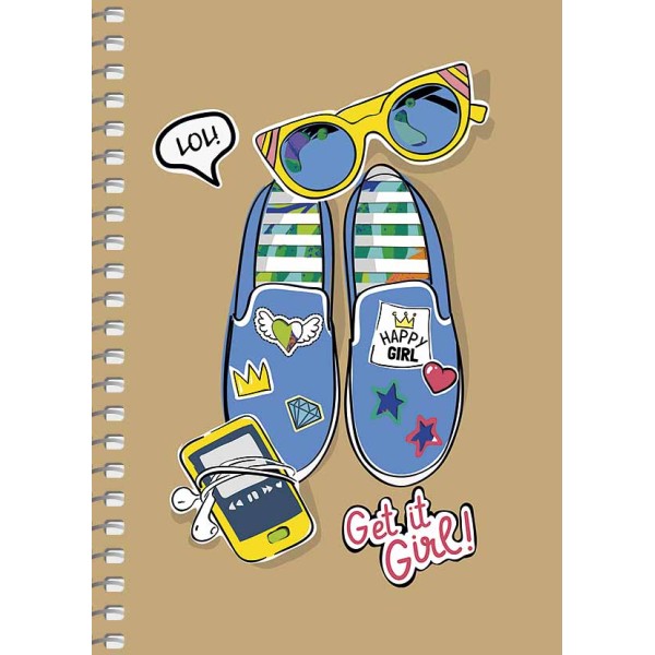 Блокнот пруж. А6 80арк. кліт. крафт-картон "Student" №A6-SC-080-6120K/Школярик/(4)(144)