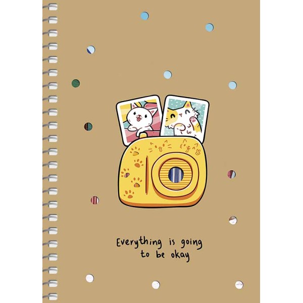 Блокнот пруж. А6 80арк. кліт. крафт-картон "Student" №A6-SC-080-6120K/Школярик/(4)(144)