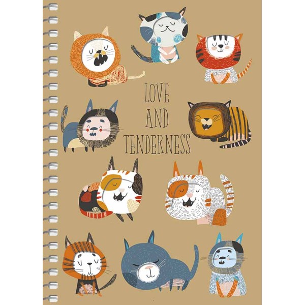 Блокнот пруж. А6 80арк. кліт. крафт-картон "Student" №A6-SC-080-6121K/Школярик/(4)(144)