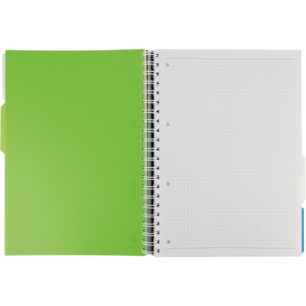 Зошит пруж. А4 120арк. кліт. пласт. обкл. "Adamant" з розділ. жовтий №О20843-05(12)