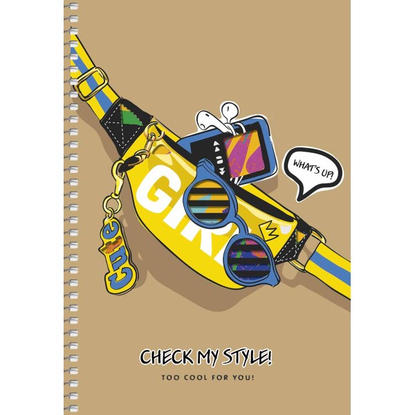 Блокнот пруж. А5 96арк. кліт. карт. "Student" крафт, №A5-SC-096-6115K/Школярик/(3)(54)