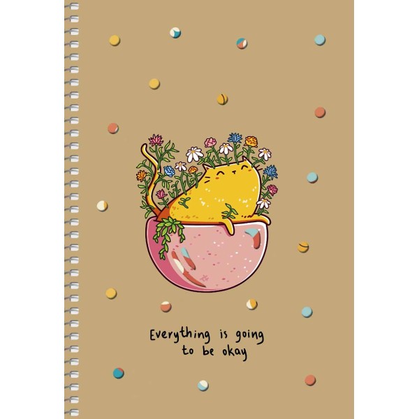 Блокнот пруж. А5 96арк. кліт. карт. "Student" крафт, №A5-SC-096-6115K/Школярик/(3)(54)