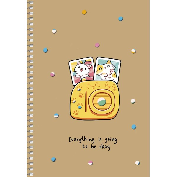 Блокнот пруж. А5 96арк. кліт. карт. "Student" крафт, №A5-SC-096-6115K/Школярик/(3)(54)