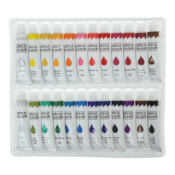 Набір акрил. фарб "Zibi" 24х12мл №ZB.6664 (6)(24)