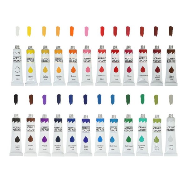 Набір акрил. фарб "Zibi" 24х12мл №ZB.6664 (6)(24)