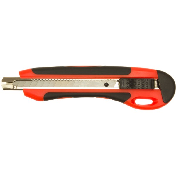 Ніж канцелярський Norma 9 мм автофіксатор, металеві направляючі, прорезиненний (12) 4524