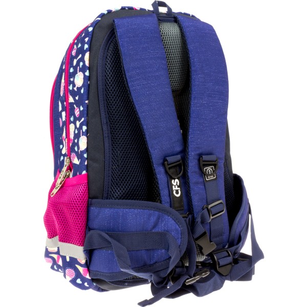 Рюкзак "CoolForSchool" 2від.,3карм. 15" темно-синій з блискітками №CF86523