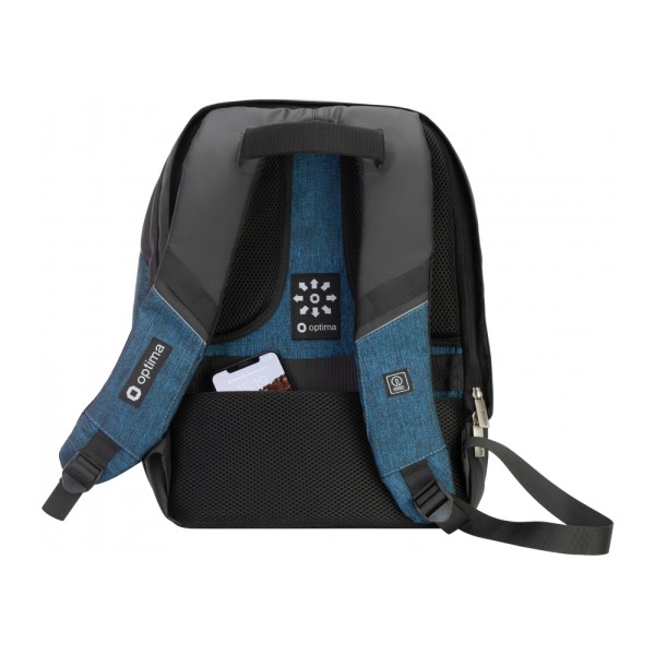 Рюкзак "Optima" Anti-theft 1від.,1карм. 17" темно-синій №O97366-02