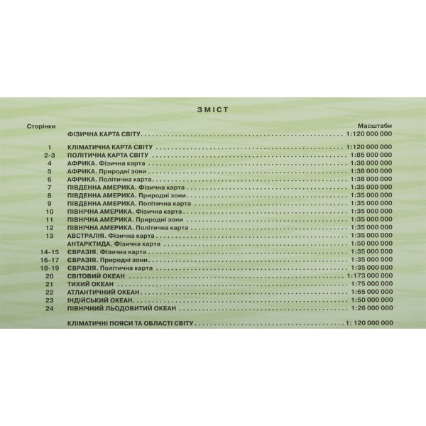 Контурна карта Географія материків і океанів 7 клас