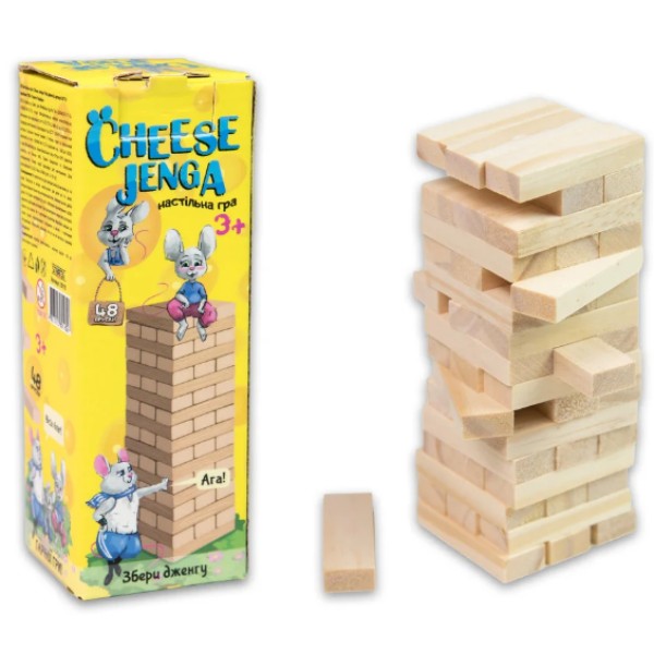 Гра Вежа "Cheese Jenga" 48 брусків,укр. №30718/Strateg/(16)