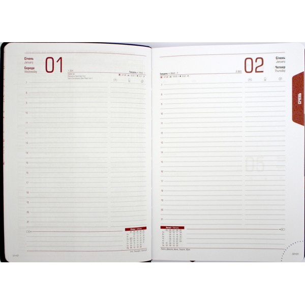 Щоден. А5 "Optima" дат2026 Magic червоний №O25236-03(20)