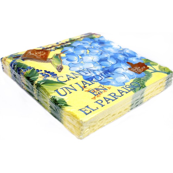 Серветки столові ТМ Luxy 3-х шарові 20 шт Колібрі в саду гортензій (15)  