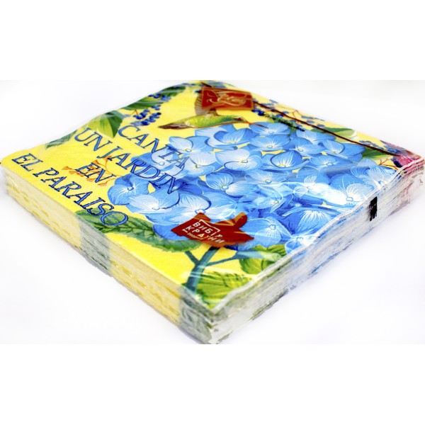 Серветки столові ТМ Luxy 3-х шарові 20 шт Колібрі в саду гортензій (15)  