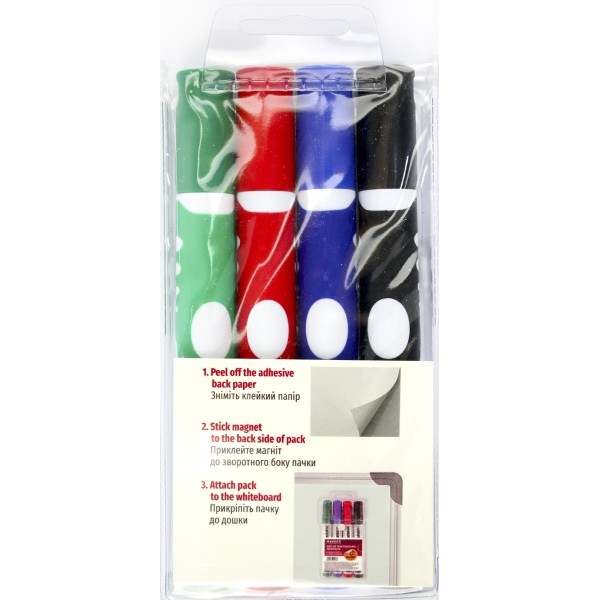 Набір маркерів "Axent" №2552-40 Whiteboard Comfort Grip 4 кольор.(12)