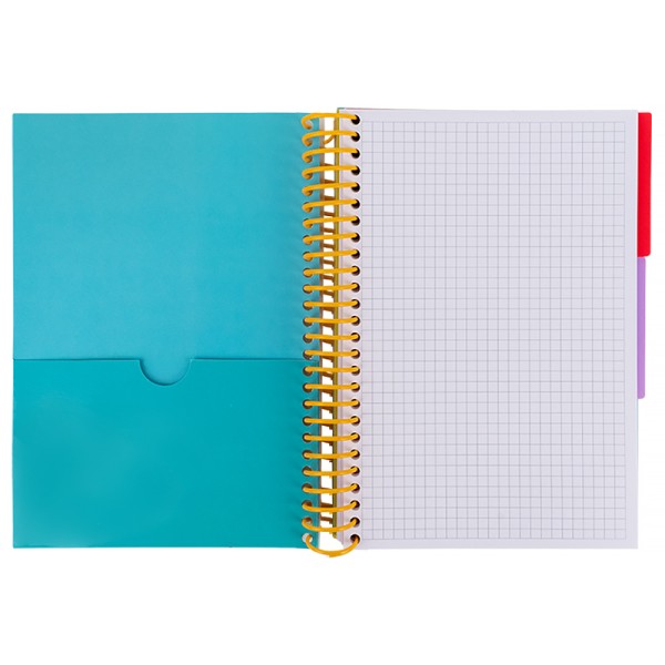 Блокнот А5 120арк. кліт. з розділювачами,бірюзовий №8405-12-A/Axent/(1)(20)