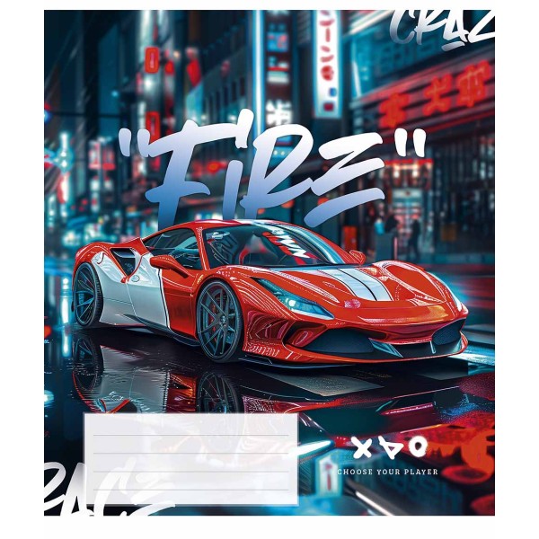 Зошит 36арк. кліт. Школярик "Night racers" ВД-лак №036-3452K(20)(120)