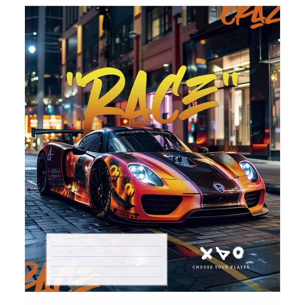 Зошит 36арк. кліт. Школярик "Night racers" ВД-лак №036-3452K(20)(120)