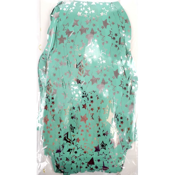 Шторка для фотозони 1х2м зелена з срібними зірками