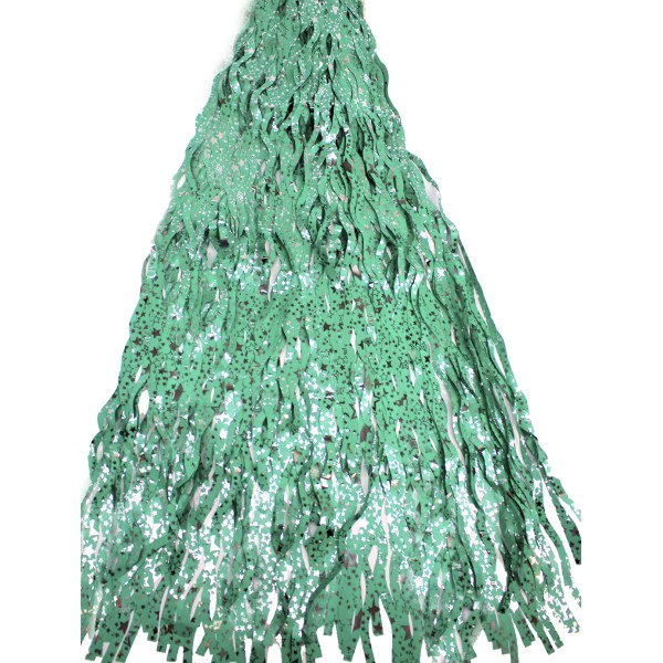 Шторка для фотозони 1х2м зелена з срібними зірками