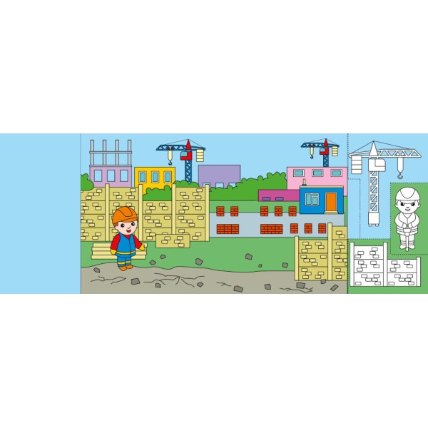 Книжка А4 "Розфарбовуємо, вирізаємо, клеїмо : Хто будує дім?"/Ранок/(20)