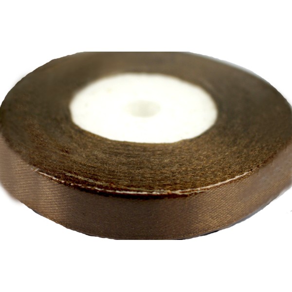 Стрічка атлас 1,2см/22м (шоколад)(10)