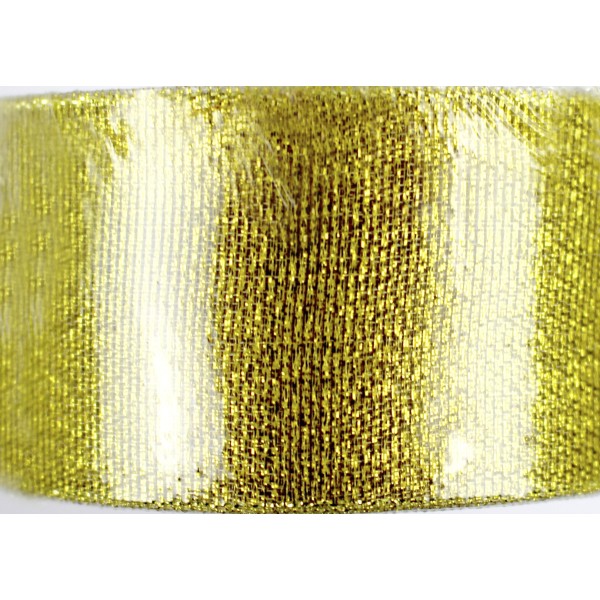 Стрічка атлас парча 4см/22м (зол.)(5)
