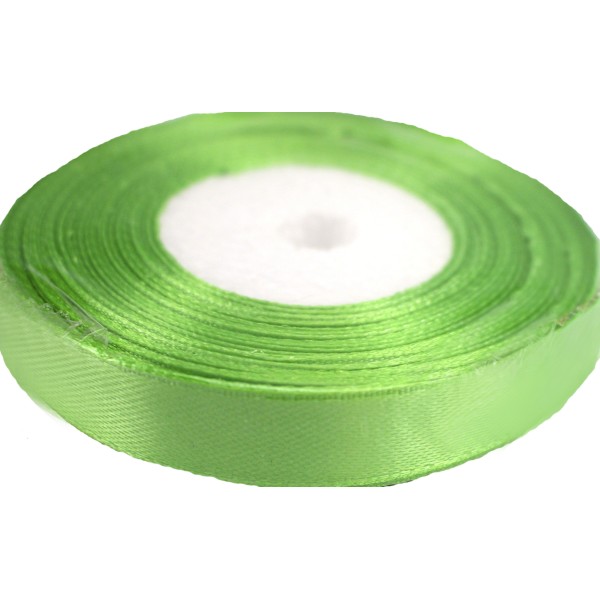 Стрічка атлас 1,2см/22м (зелена)(10)