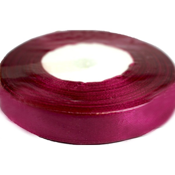 Стрічка атлас 1,2см/22м (малинова)(10)
