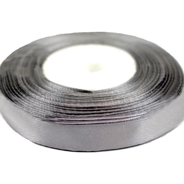 Стрічка атлас 1,2см/22м (сіра)(10)